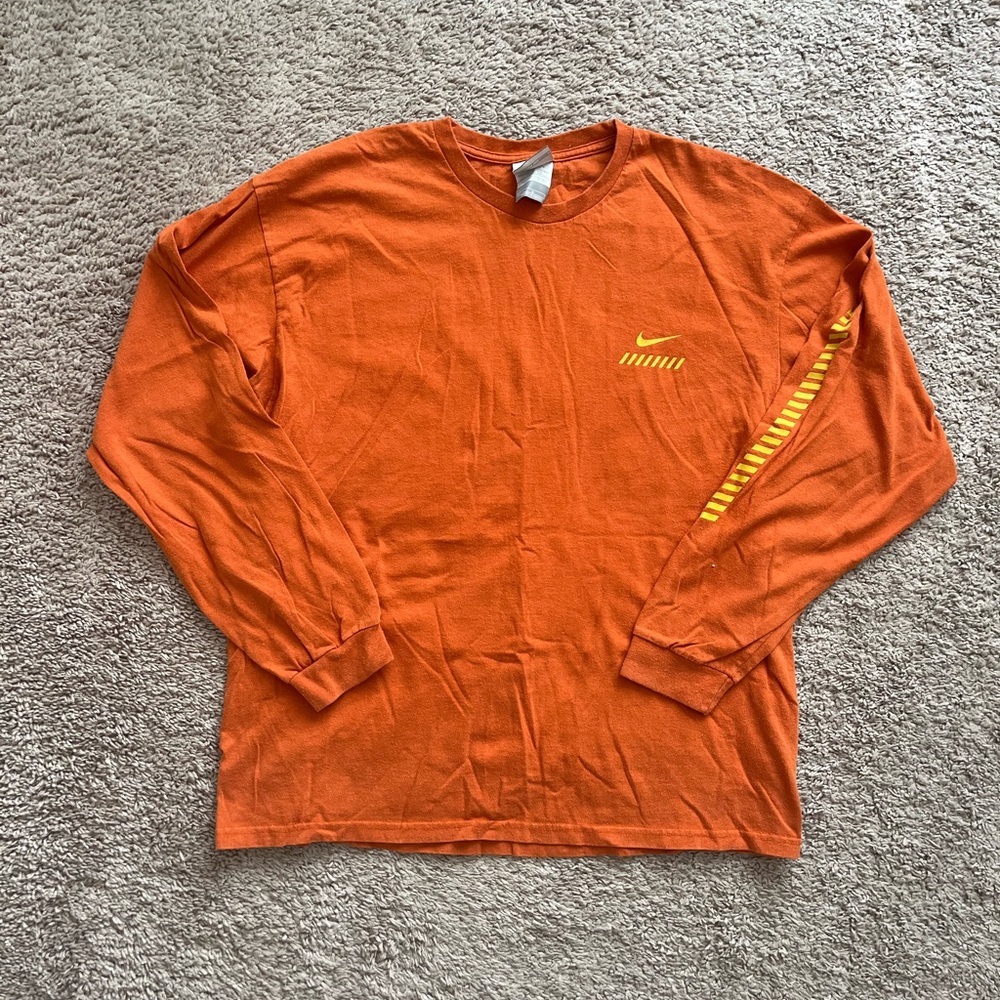 Nike Men's Orange Long Sleeve Shirt